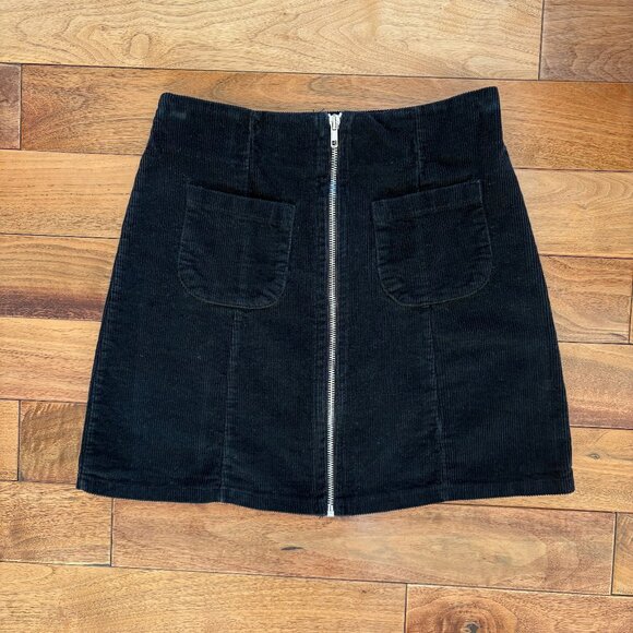 Brandy Melville Corduroy Front Zip Mini Skirt - Picture 1 of 2
